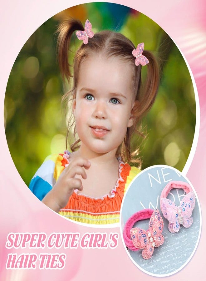 Dizila 40 Pieces/20 Pairs Cute Butterfly Daisy Flower Hair Ties Stretchy Pigtail Ponytail Holders Elastics Hair Scrunchies Hair Bands Accessories for Baby Girls Toddlers Kids - Image 5